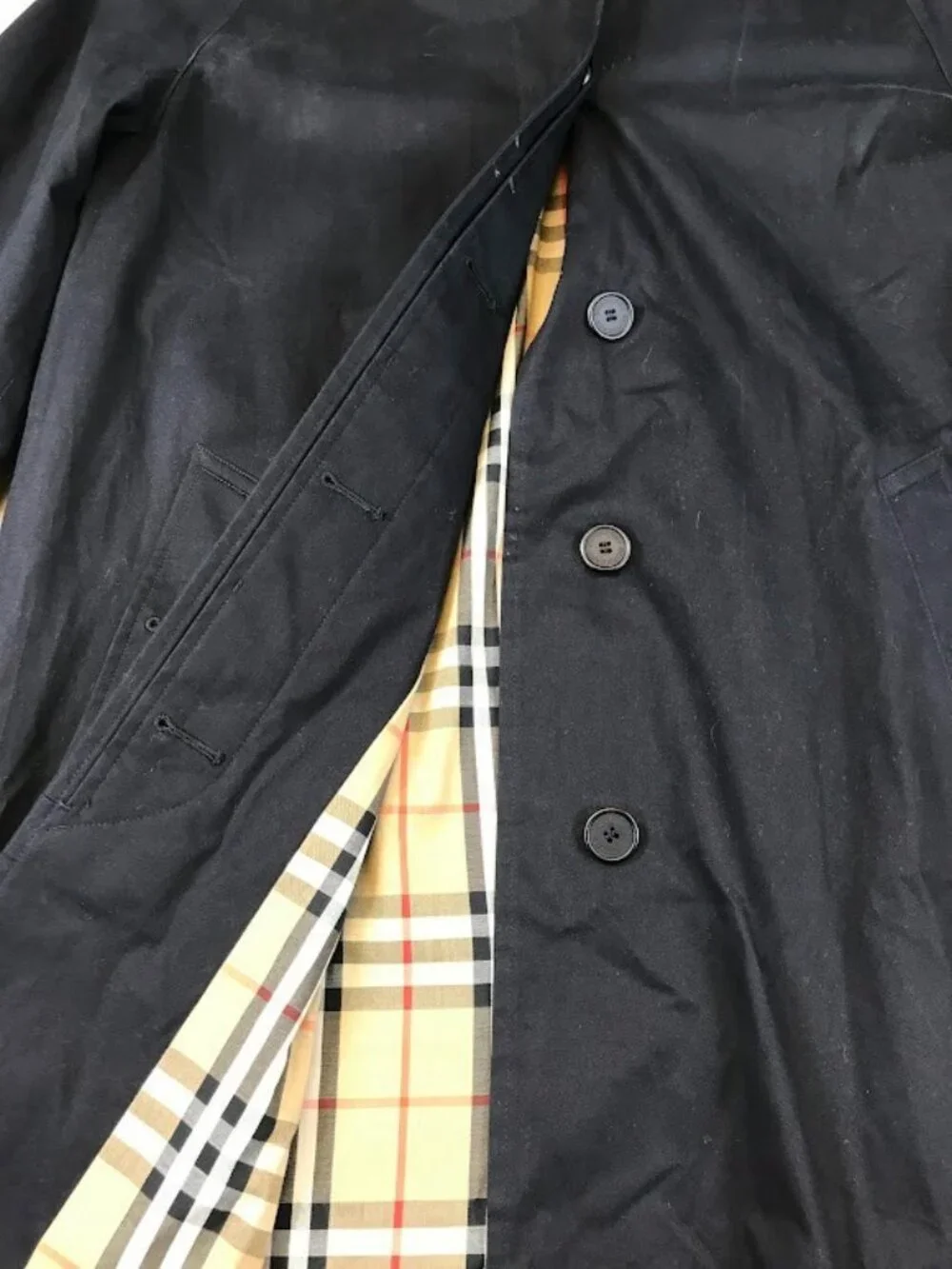 Burberry London Women's Navy Trench Coat Size 10 - Picture 5 of 11